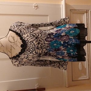 Nicola print embellished blouse Sz L